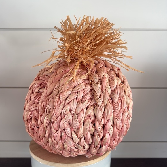Hearth and Hand Pink Braided Bohemian Cottagecore Style Pumpkin - Picture 4 of 4